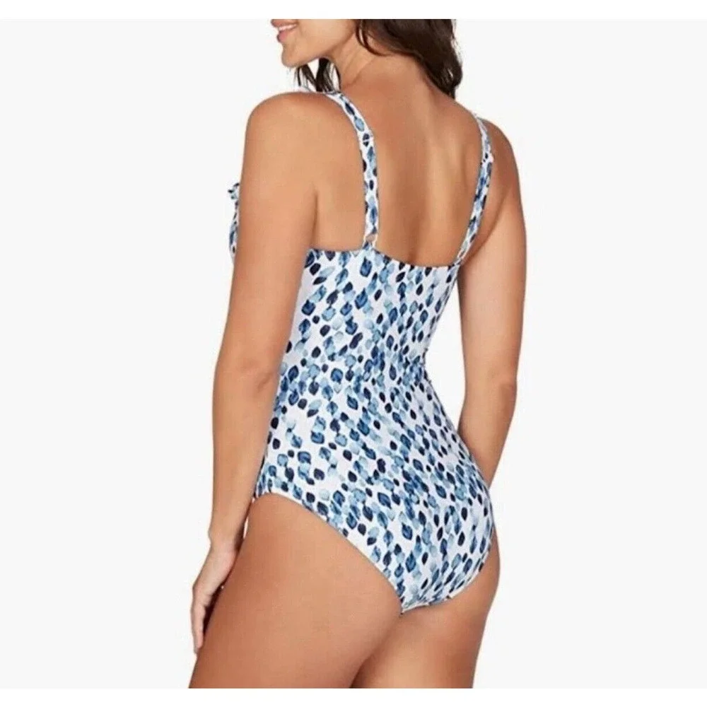 NIPTUCK SWIM Tummy Control Multifit‎ Cup Geometric One Piece Swimsuit sz 4
